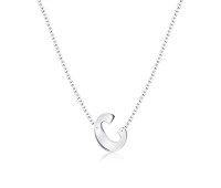 Silver Initial Letter Necklace C SPE-5543